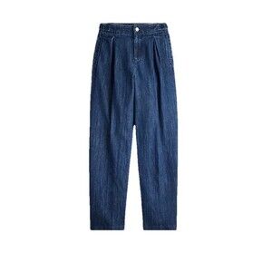 J.Crew Blue Denim High Rise Pleated Straight Leg Pants Women’s  27 NWT Cotton